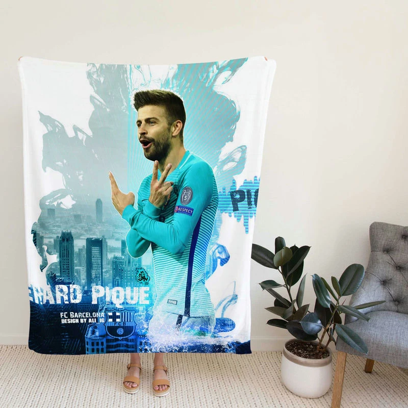 Gerard Pique sic Barcelona Football Player Fleece Blanket