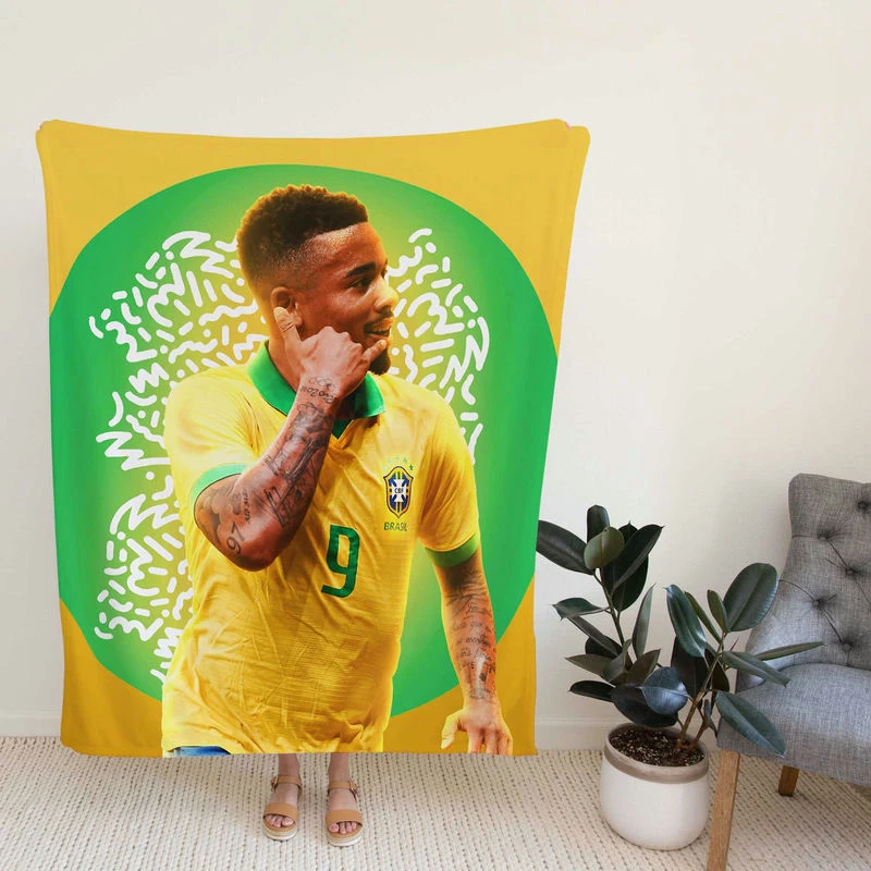 Gabrielus Brazilian Prsional Football Player Fleece Blanket