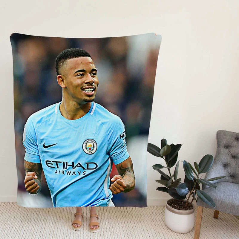 Gabrielus Fa Manter City Football Player Fleece Blanket