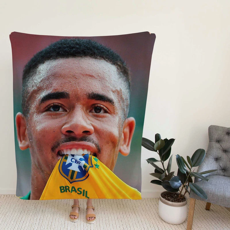 Gabrielus Brazilian Top Ranked Football Player Fleece Blanket
