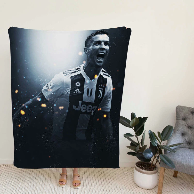 Flexible Juve Football Player tiano Ronaldo Fleece Blanket