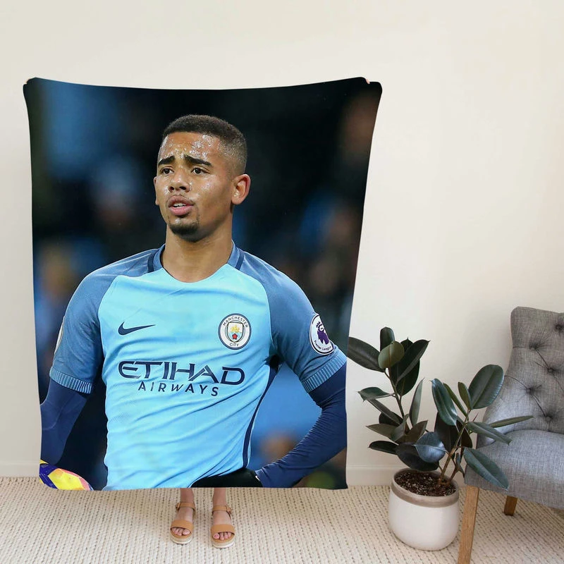 Gabrielus Popular Manter City Football Player Fleece Blanket