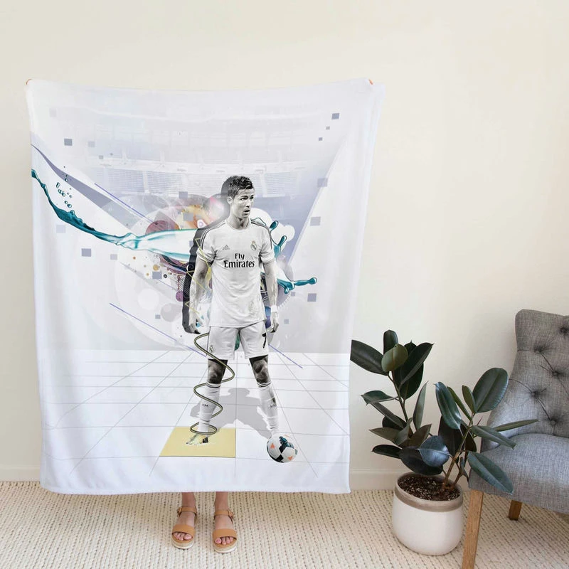 tiano Ronaldo determined Madrid Footballer Fleece Blanket