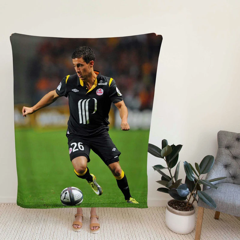 Eden HazardC LILLE Football Player Fleece Blanket