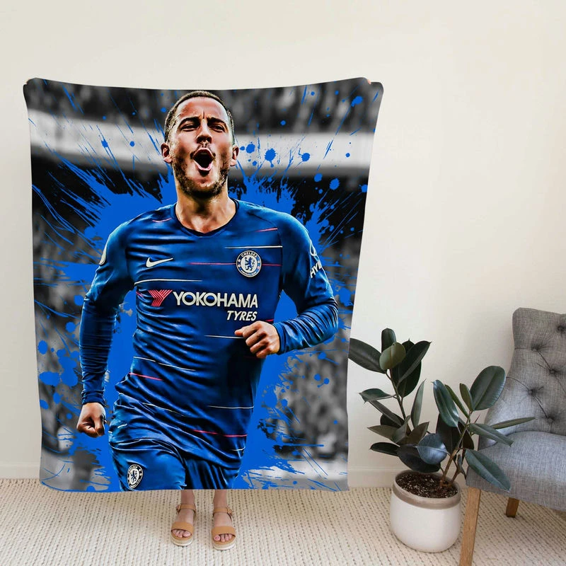Exciting Cea Football Player Eden Hazard Fleece Blanket