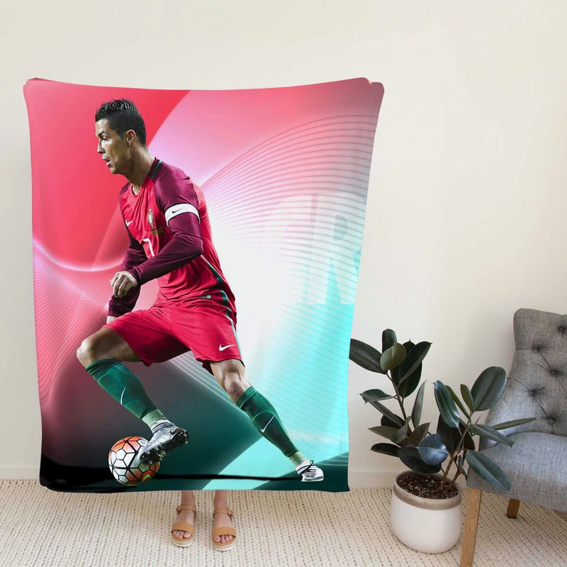 tiano Ronaldo Portugal Powerfull Footballer Fleece Blanket