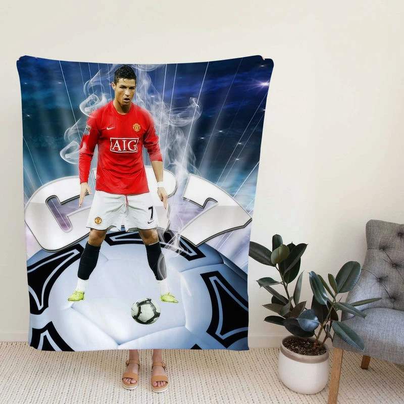 Manter United Football Player tiano Ronaldo Fleece Blanket