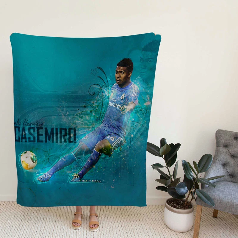 Casemiro Brazilian prsional football Player Fleece Blanket