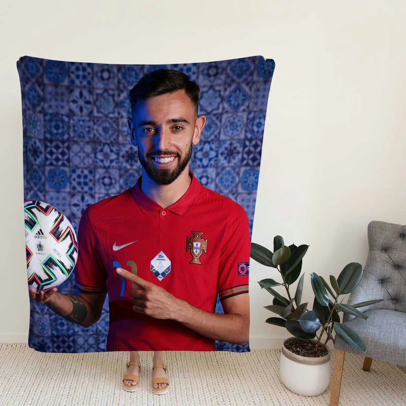 Bruno Ferna Portue Football Player Fleece Blanket