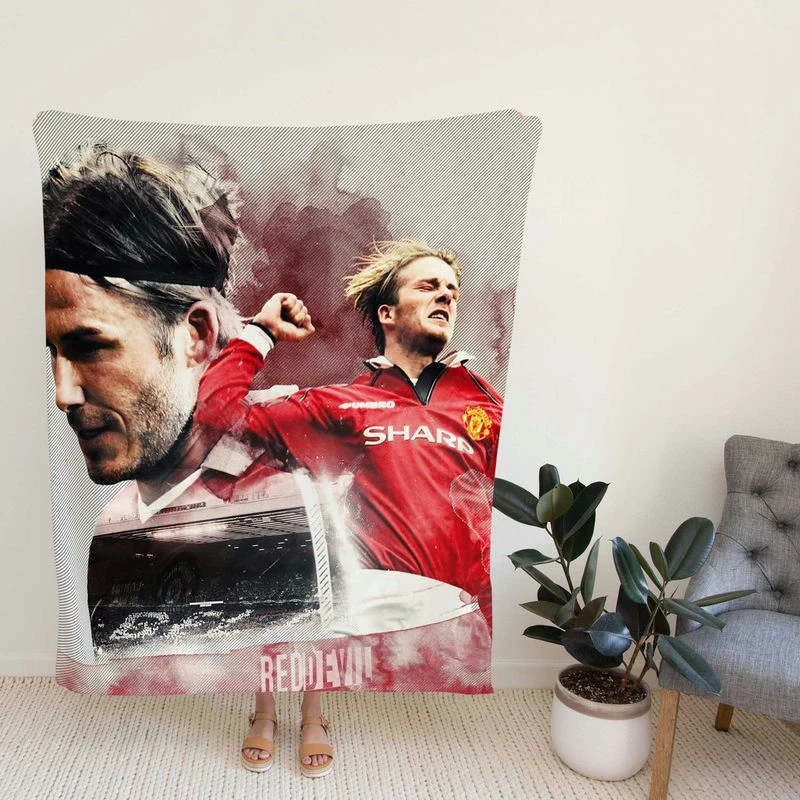 David Beckham Manter United Football Player Fleece Blanket
