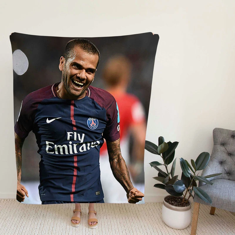Strong Barcelona Football Player Dani A Fleece Blanket