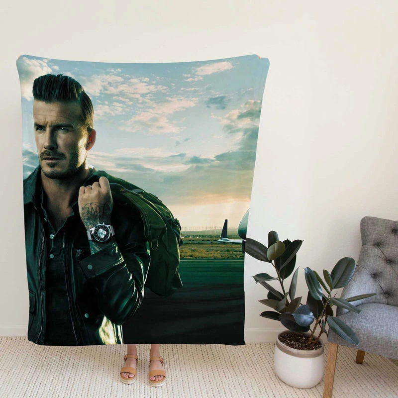 David Beckham La Liga Football Player Fleece Blanket