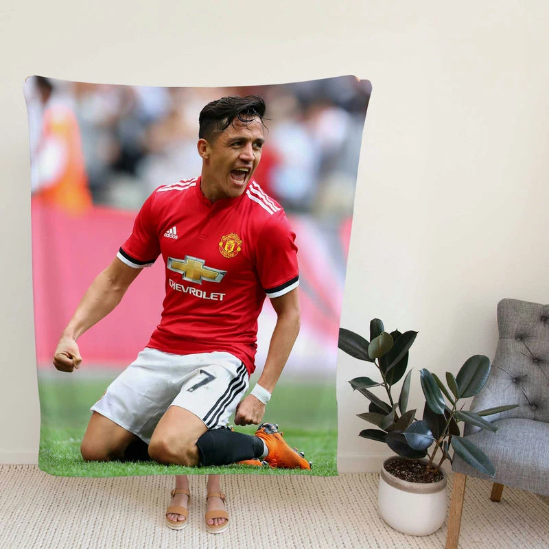 Al Sanchez Powerful Forward Football Player Fleece Blanket