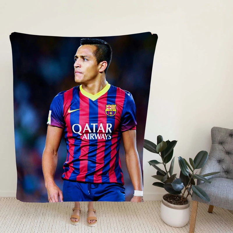 Al Sanchez in Barcelona Football ey Fleece Blanket