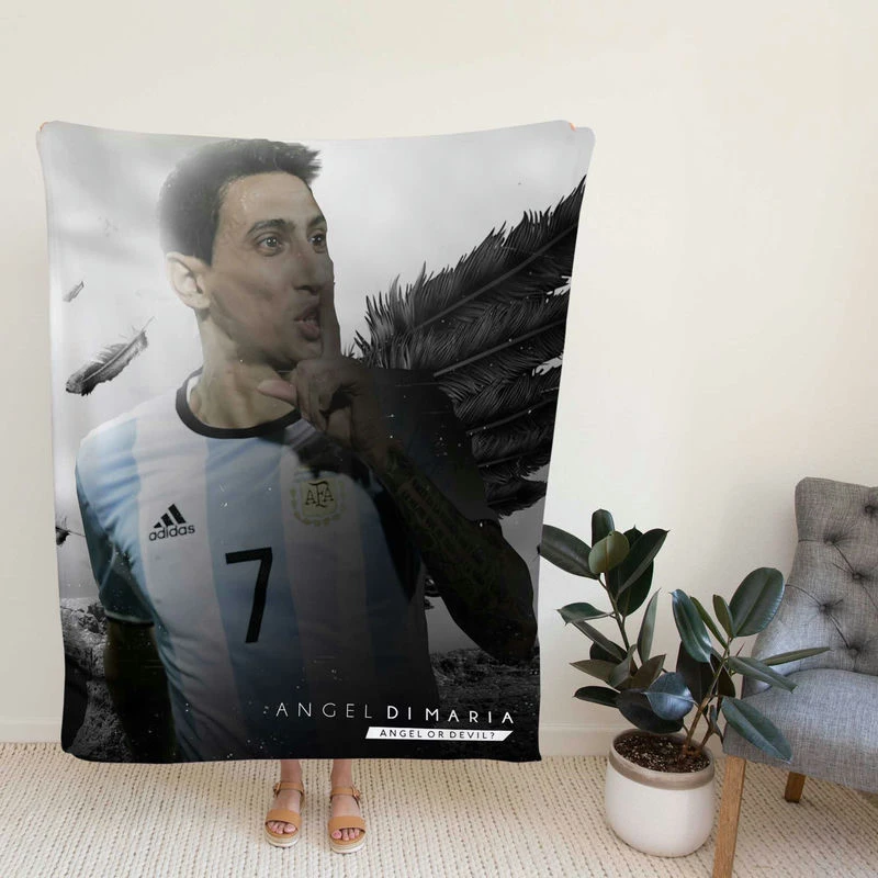 Angel Di Maria Argentina Prsional Football Player Fleece Blanket