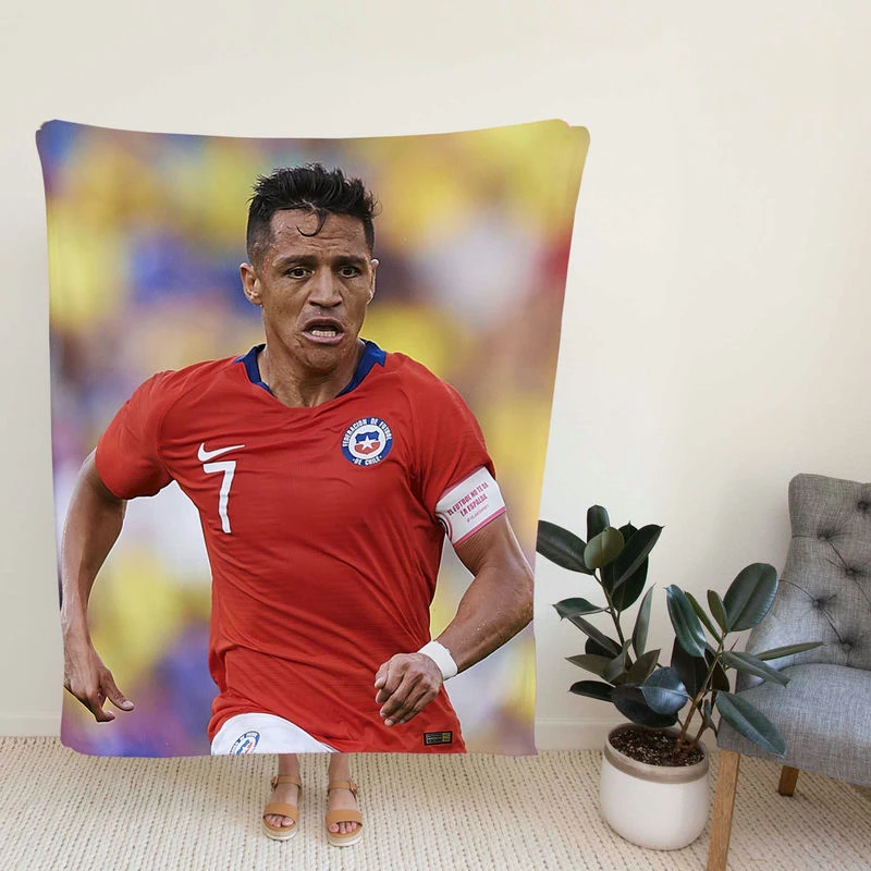 Al Sanchez Ethical Football Player in Chile Fleece Blanket