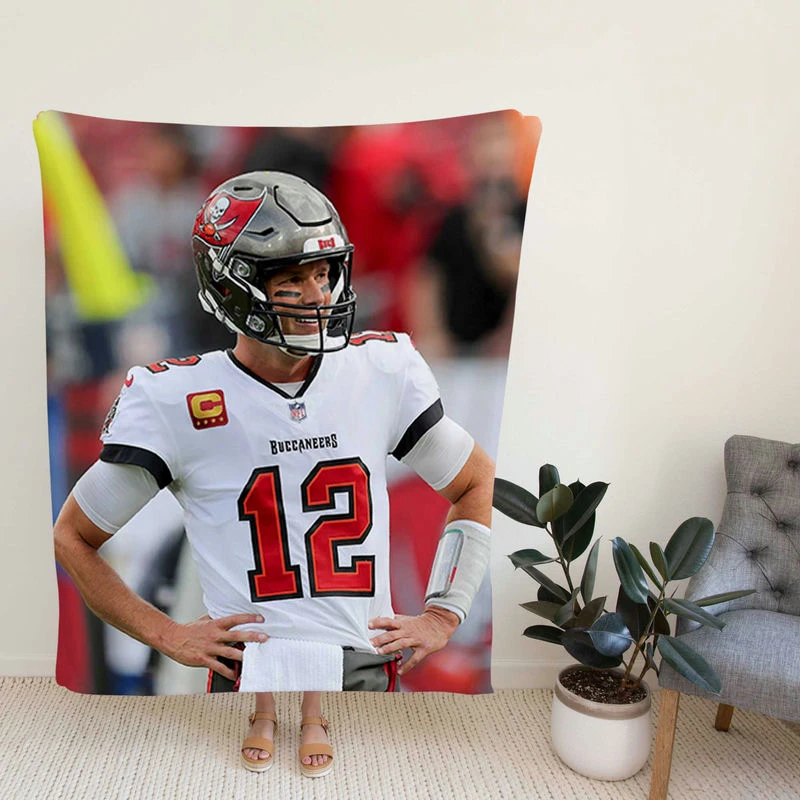 Prsional NFL Football Player Tom Brady Fleece Blanket