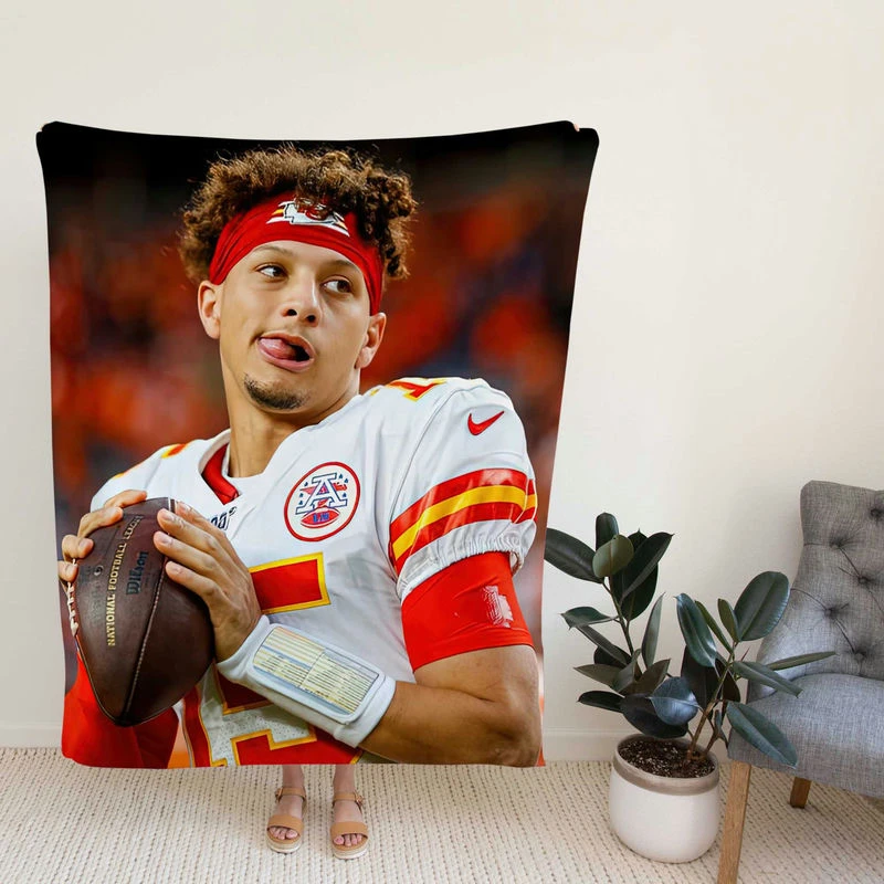 Energetic NFL Football Player Patrick Mahomed Fleece Blanket