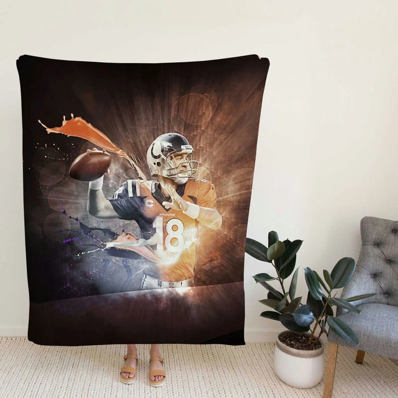Awarded NFL Football Player Peyton Manning Fleece Blanket