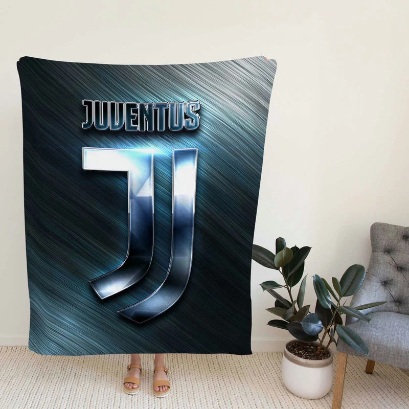 Striped Juve FC Football Club Fleece Blanket