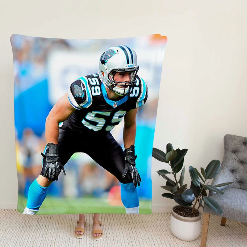 Luke Kuechly Prsional NFL Football Player Fleece Blanket