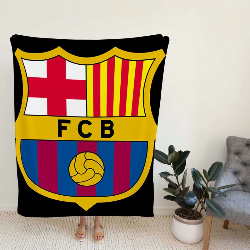 FC Barcelona Fa Football Club Fleece Blanket