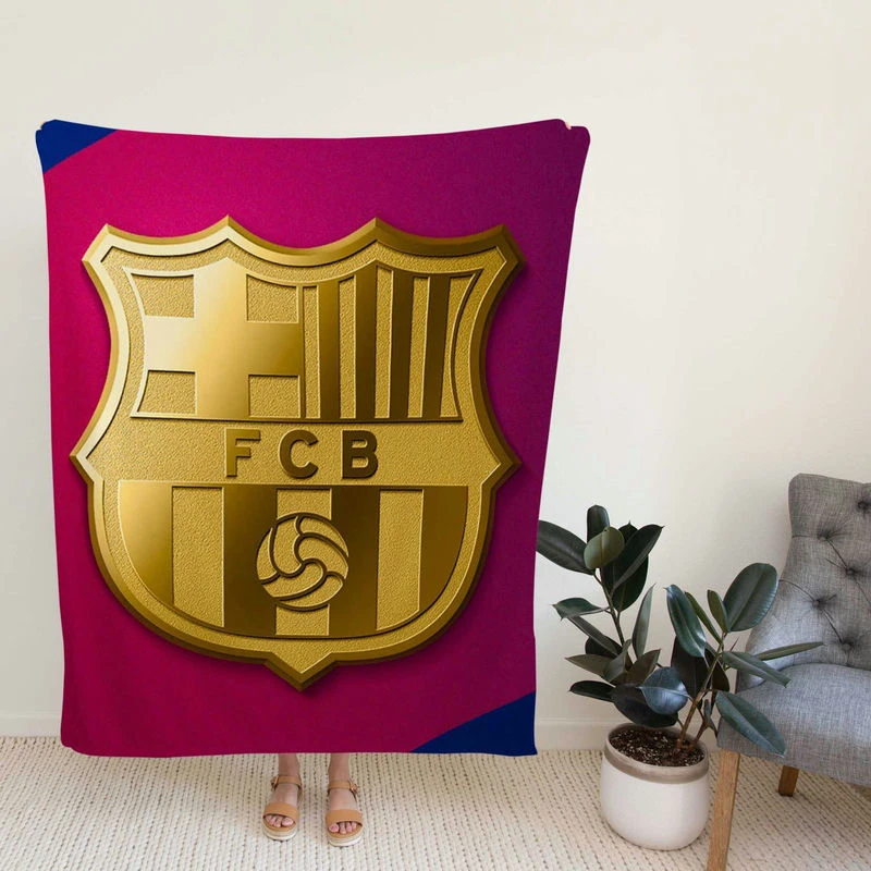 FC Barcelona Populph Football Team Fleece Blanket
