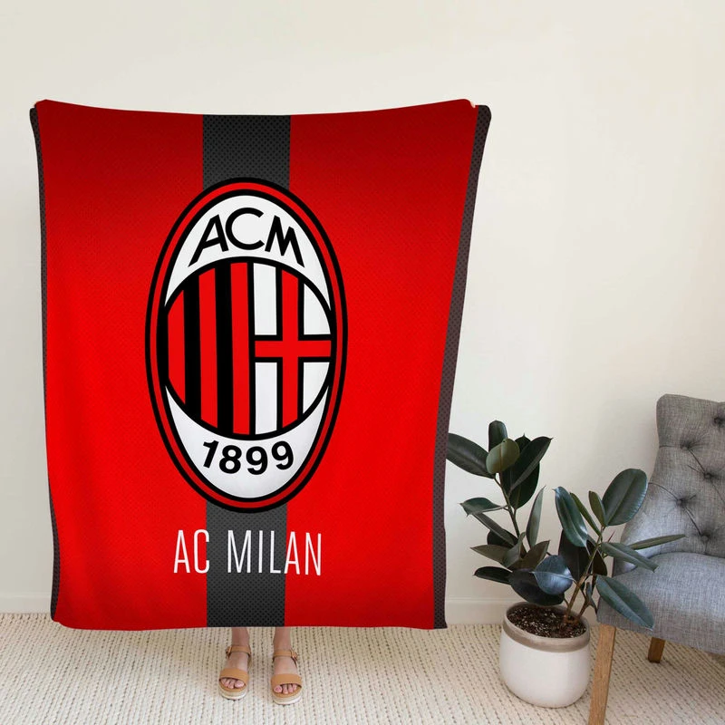 Serie A footbaoccer club Logo AC Milan Fleece Blanket