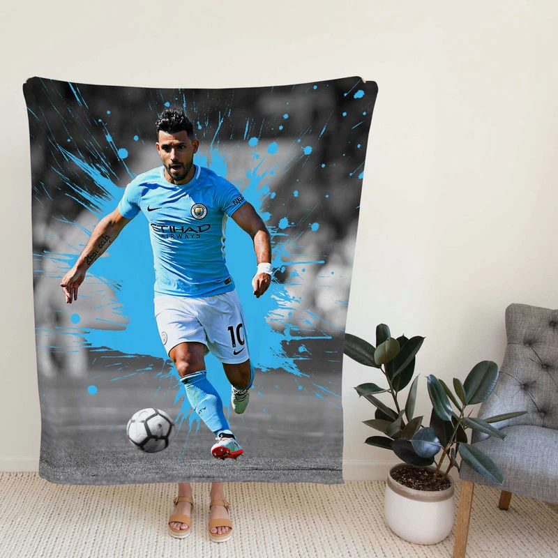 Sergio Aguero Goal Drivoccer Player Fleece Blanket