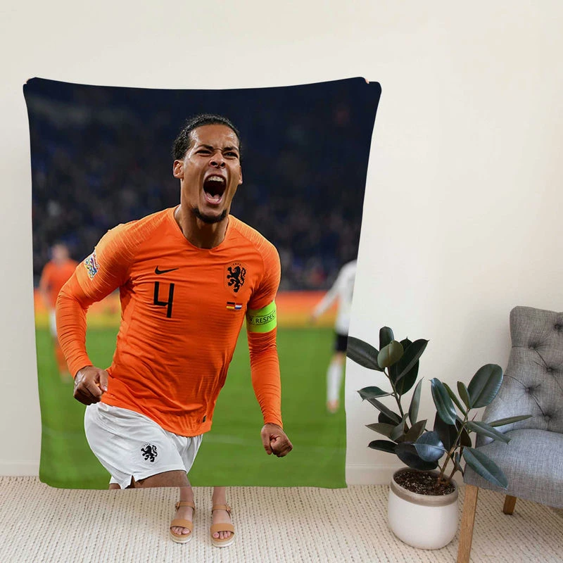 Virgil van Dijk Netherl Soccer Captain Fleece Blanket