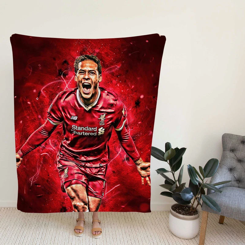 Energetic Dutoccer Player Virgil van Dijk Fleece Blanket