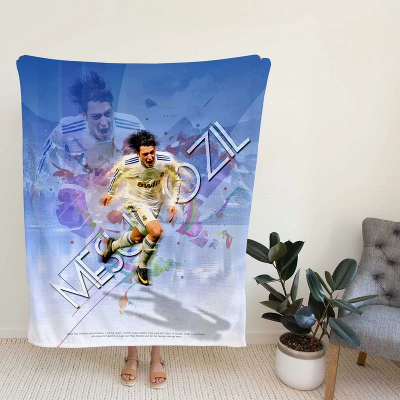 Real Madroccer Playerut Ozil Fleece Blanket