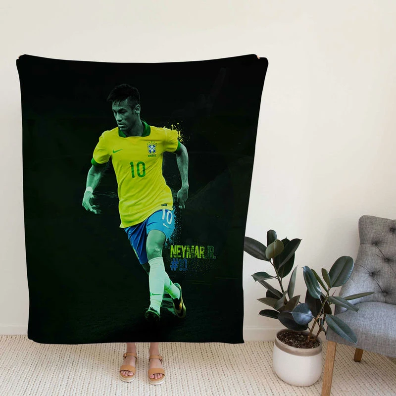Neymar Jr Athletic Brazoccer Player Fleece Blanket