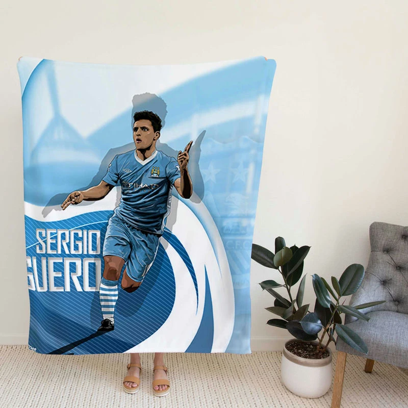 Confident Man Cioccer Playergio Aguero Fleece Blanket