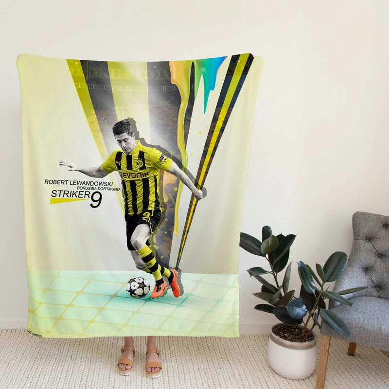 Confident Boccer Player Lewanki Fleece Blanket
