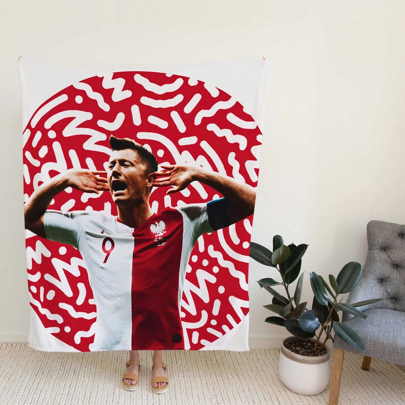 Lewanki Capable Polaoccer Player Fleece Blanket