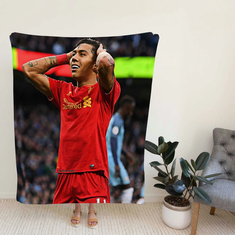 Fast FA Coccer Player Roberto Firmino Fleece Blanket