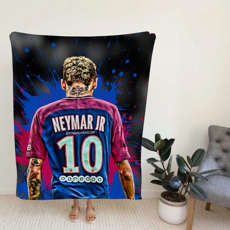 Neymar UEFA Cup Win Coccer Player Fleece Blanket