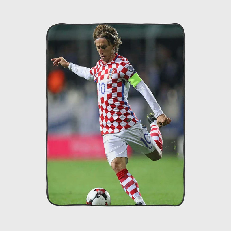 Strooccer Player Luka Modric Fleece Blanket