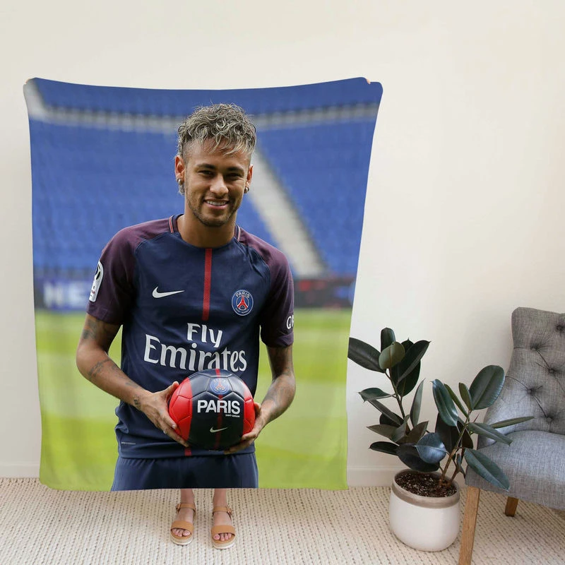 Ligueoccer Player Neymar Fleece Blanket