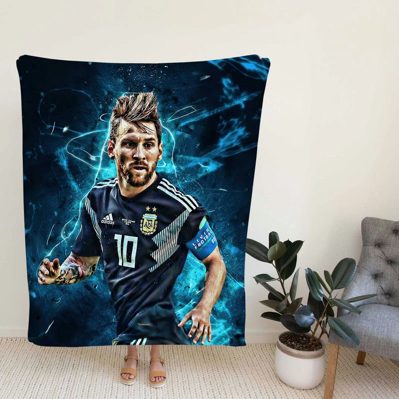 Athletoccer Player Lionelsi Fleece Blanket