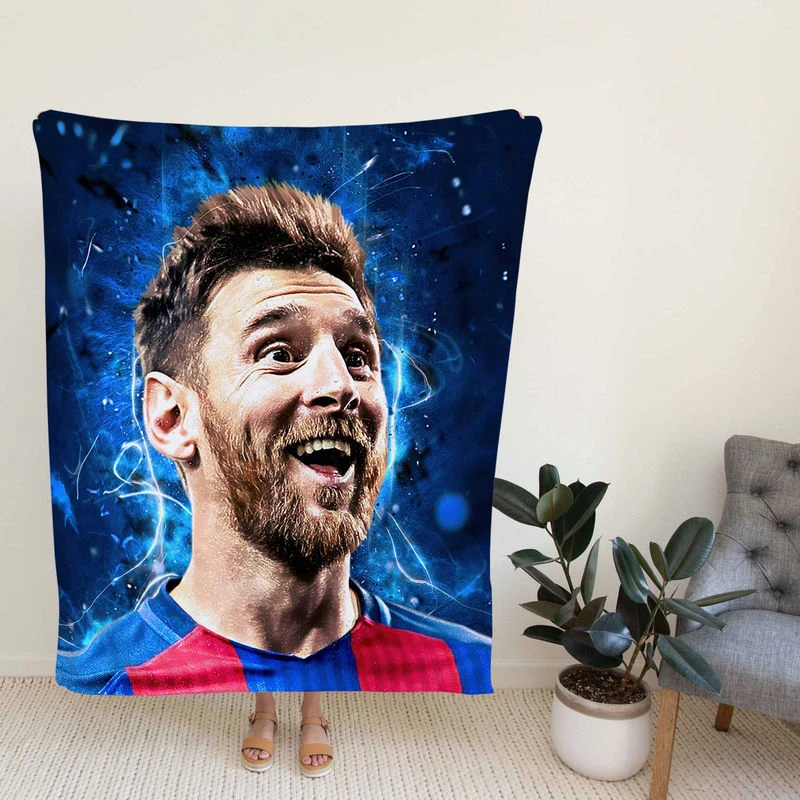 Lionelsi Barca Forwaoccer Player Fleece Blanket