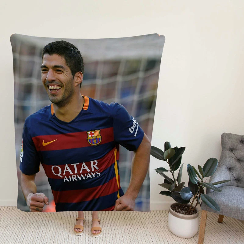 Energetic Baroccer Player Suarez Fleece Blanket