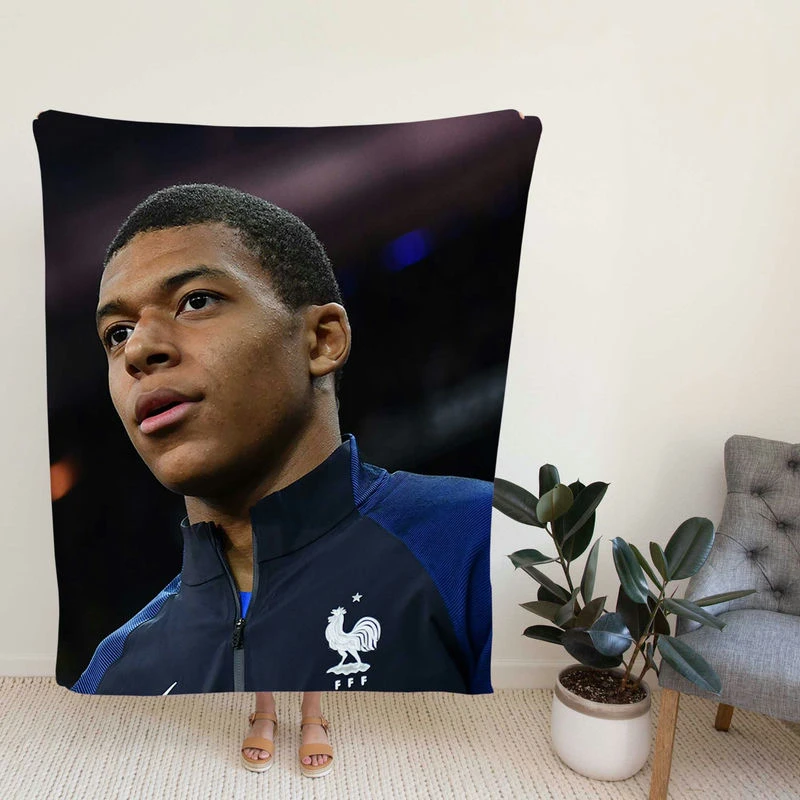 Kylian Mbappe Top Ranked Franoccer Player Fleece Blanket