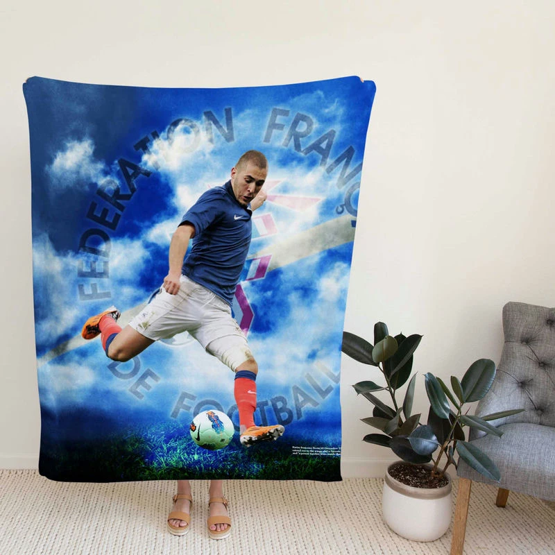 Spiritoccer Player Karim Benzema Fleece Blanket