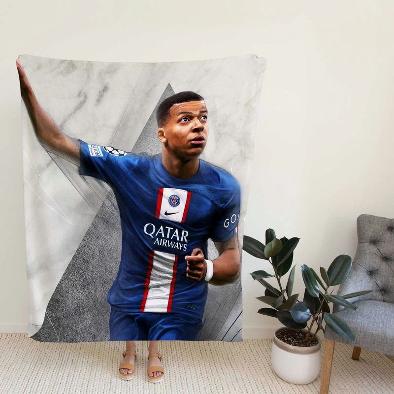 Kylian Mbappe FIFA occer Game Fleece Blanket