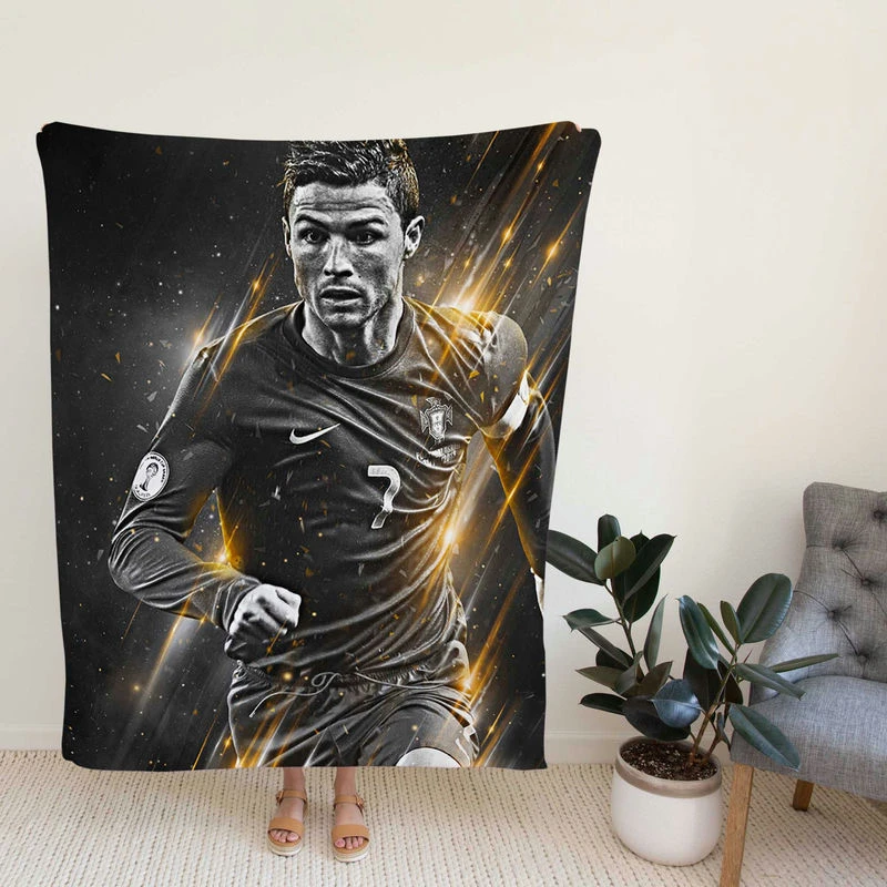 tiano Ronaldo Actioccer Player Fleece Blanket