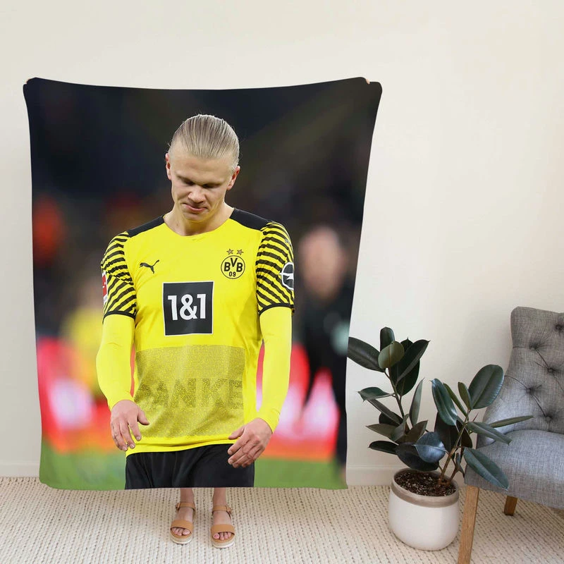 Erling Haalaoccer Player Fleece Blanket