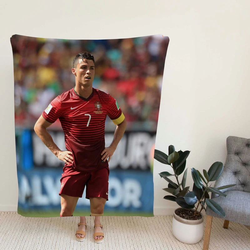 Strong Portugoccer Player tiano Ronaldo Fleece Blanket
