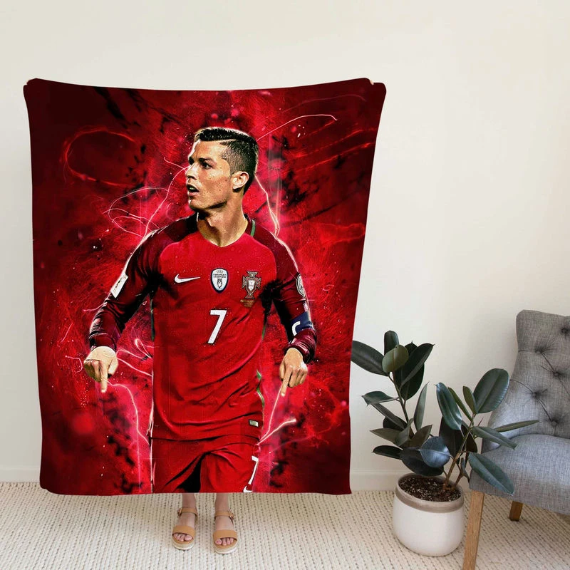 Portugoccer Player tiano Ronaldo Fleece Blanket